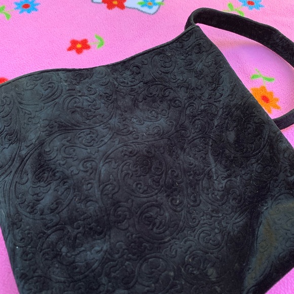 Valerie Stevens Black Velvet Shoulder Bag - Picture 4 of 4